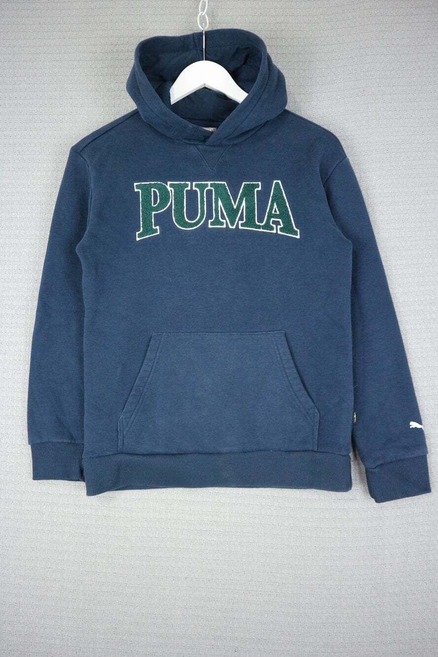 Puma Vintage Spell Out Pullover Hoodie Cotton Youth XL fits Womens Small